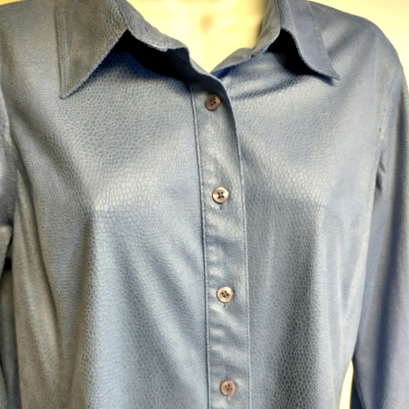 Chico's Long Sleeve Button Down Shirt Tunic Top Size 1 - Picture 3 of 8